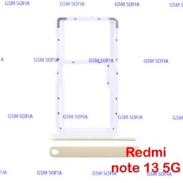 Bandeja Sim + Micro SD Para Redmi Note 13 5G / Redmi Note 13 Pro 4G - Oro