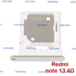 Bandeja Sim Duo + Micro SD Para Redmi Note 13 4G - Plata