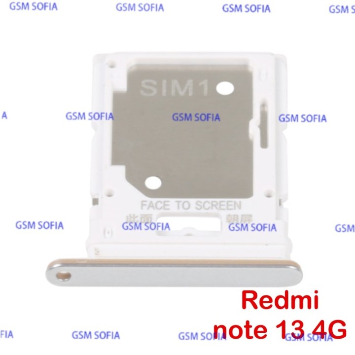 Bandeja Sim Duo + Micro SD Para Redmi Note 13 4G - Plata