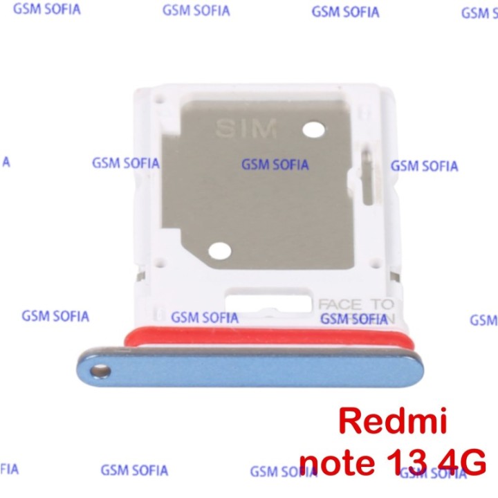 Bandeja Sim Duo + Micro SD Para Redmi Note 13 4G - Azul
