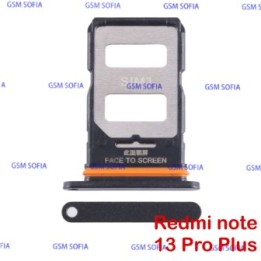 Bandeja Sim Duo + Micro SD Para Redmi Note 13 Pro Plus 5G - Negro