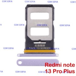 Bandeja Sim Duo + Micro SD Para Redmi Note 13 Pro Plus 5G - Lila