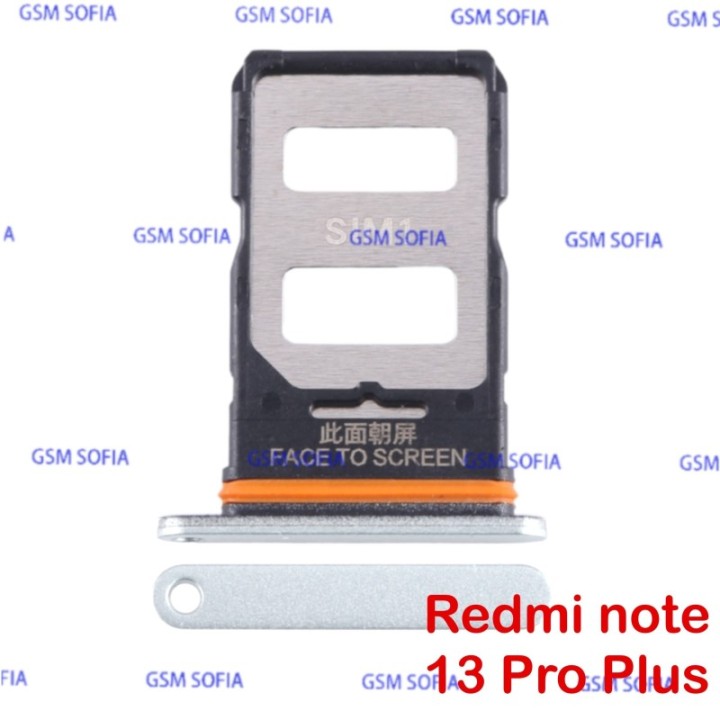 Bandeja Sim Duo + Micro SD Para Redmi Note 13 Pro Plus 5G - plata
