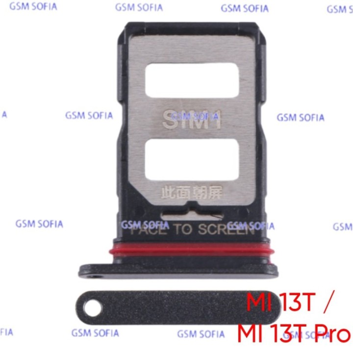 Bandeja Sim Duo + Micro SD Para Mi 13T / Mi 13T Pro - Negro