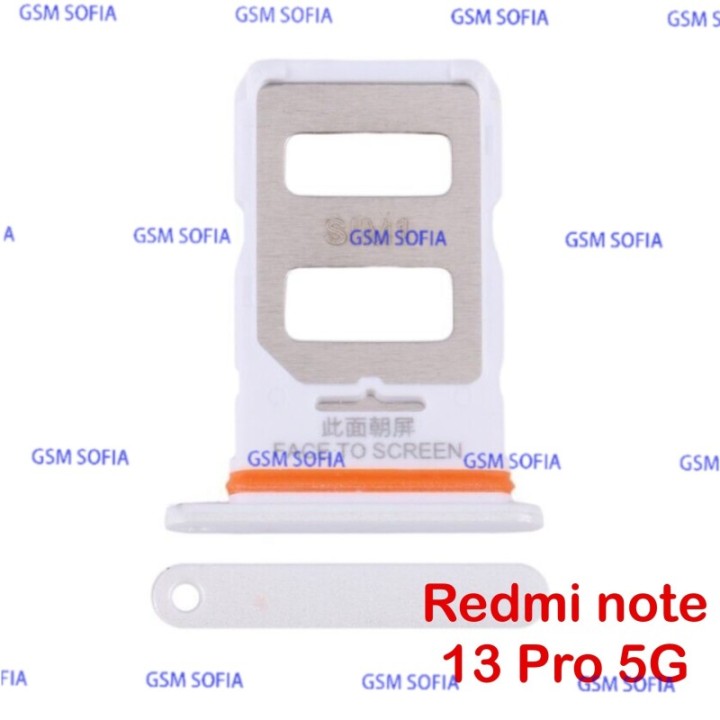 Bandeja Sim Duo + Micro SD Para Redmi Note 13 Pro 5G - Blanco