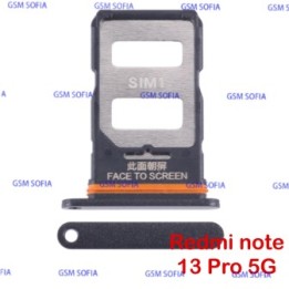Bandeja Sim Duo + Micro SD Para Redmi Note 13 Pro 5G - Negro