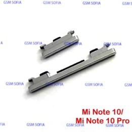 Botón / Pulsador lateral Power + Volumen Para Xiaomi Mi Note 10 Lite / Mi Note 10 / Mi Note 10 Pro - Plata