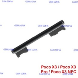 Boton / Pulsador lateral de Volumen Para Poco X3 / Poco X3 Pro / Poco X3 NFC - Negro