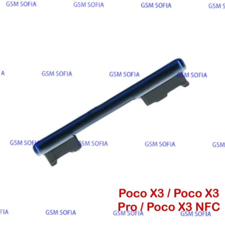 Boton / Pulsador lateral de Volumen Para Poco X3 / Poco X3 Pro / Poco X3 NFC - Azul