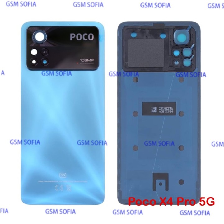 Tapa trasera con lente Para Poco X4 Pro 5G / 2201116PG - Azul