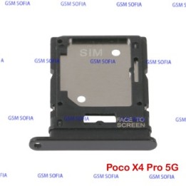 Bandeja sim para Redmi Note 11 Pro 4G / Redmi Note 11 Pro 5G / Poco X4 Pro 5G / Redmi Note 12 Pro 4G - Negro