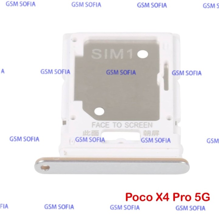 Bandeja sim Para Redmi Note 11 Pro 4G / Redmi Note 11 Pro 5G / Poco X4 Pro 5G / Redmi Note 12 Pro 4G - Plata