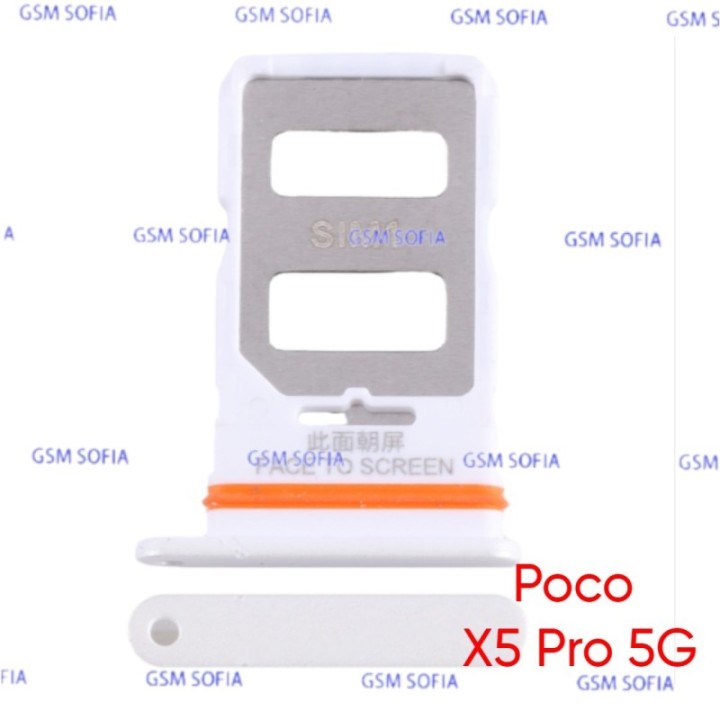 Bandeja Sim + SD Para Redmi Note 12 Pro 5G / Poco X5 Pro 5G - Blanco