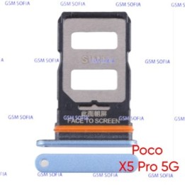 Bandeja Sim + SD Para Redmi Note 12 Pro 5G / Poco X5 Pro 5G - AZUL