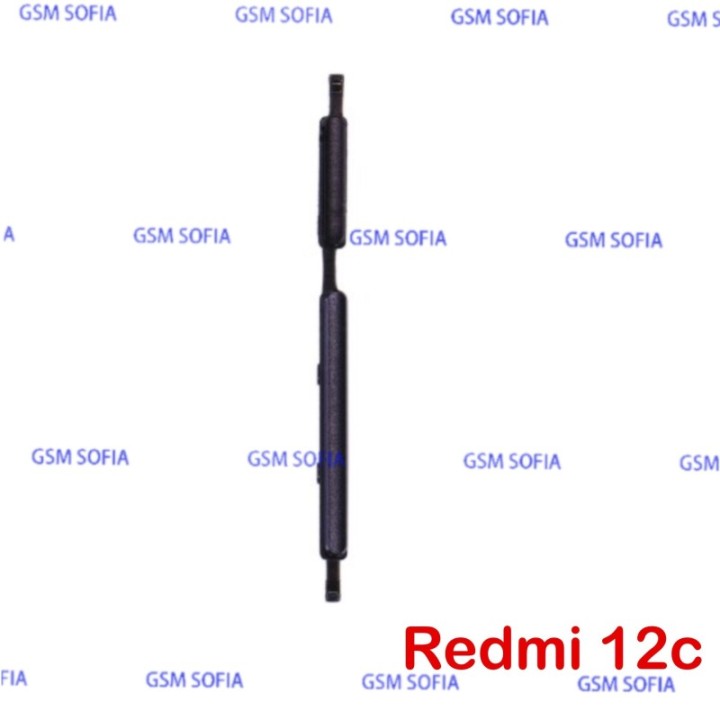 Botón lateral / pulsador lateral power + volumen para Redmi 12c - negro