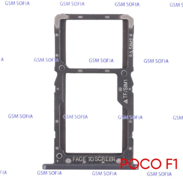 Bandeja SIM + SIM + SD Para Poco F1 - Negro