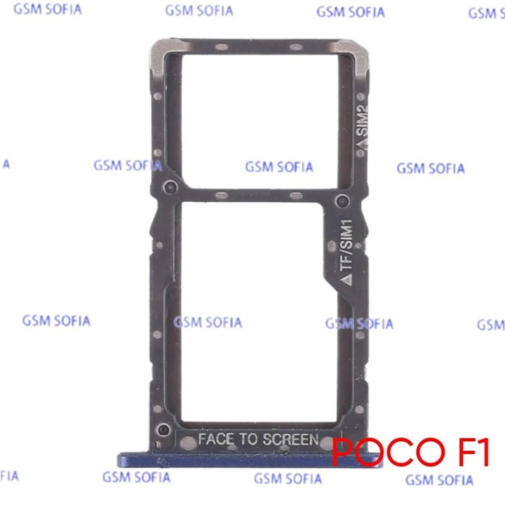 Bandeja SIM + SIM + SD Para Poco F1 - Azul