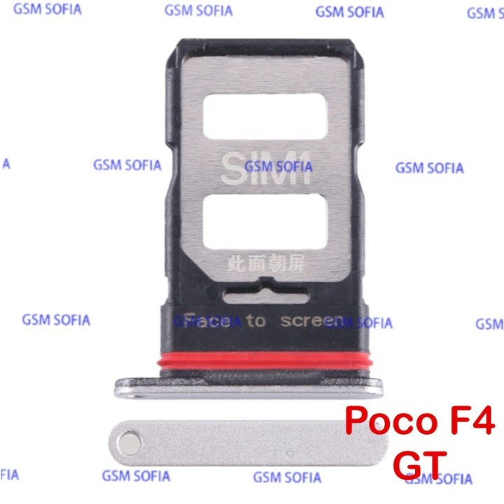 Bandeja sim para PocoPhone Poco F4 GT - Plata