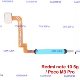 Flex huella power para redmi note 10 5G / Poco M3 Pro - Azul Celeste