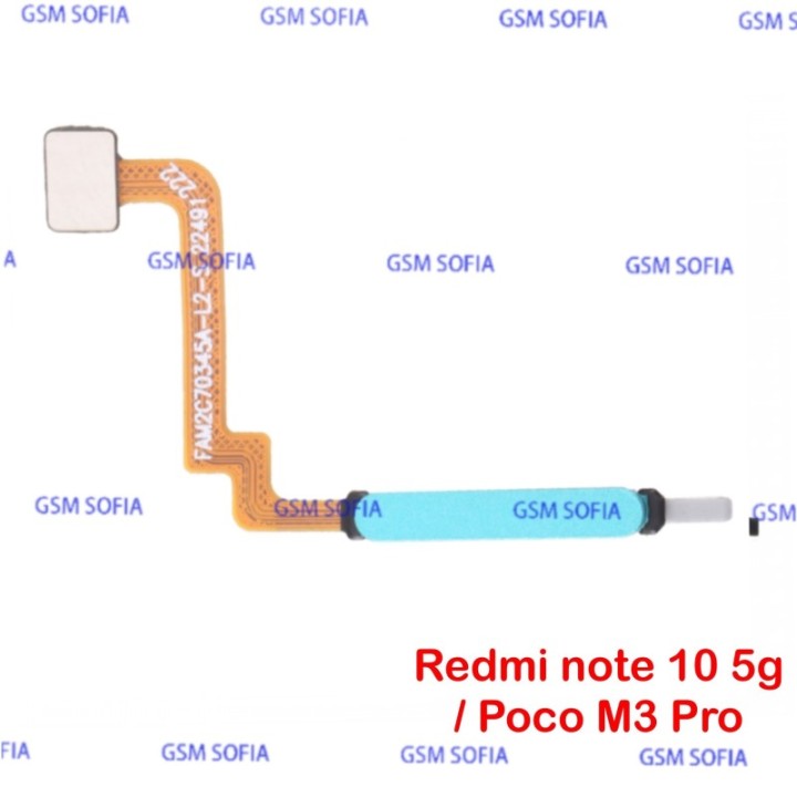 Flex huella power para redmi note 10 5G / Poco M3 Pro - Azul Celeste