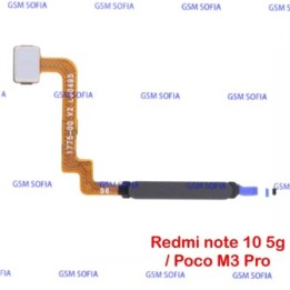 Flex huella power para redmi note 10 5G / Poco M3 Pro - Negro