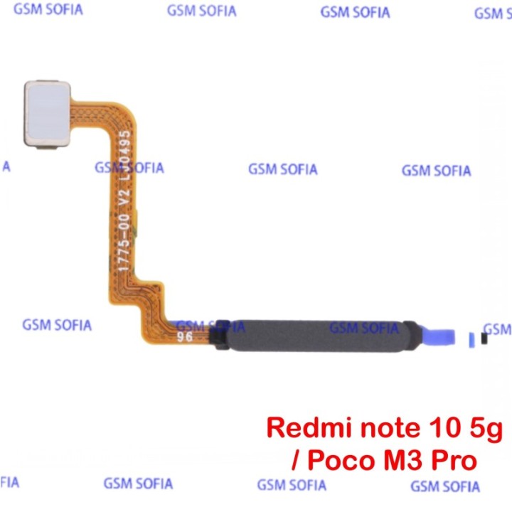 Flex huella power para redmi note 10 5G / Poco M3 Pro - Negro