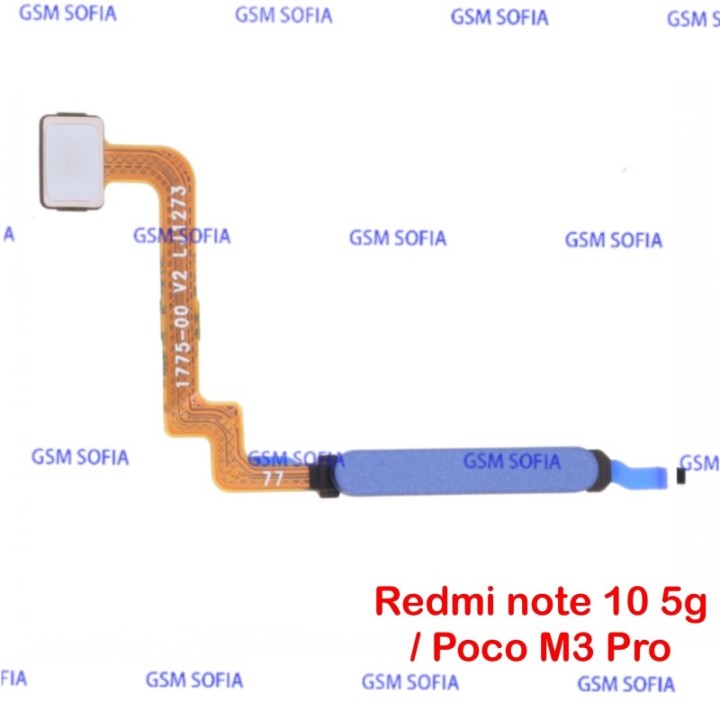 Flex huella power para redmi note 10 5G / Poco M3 Pro - Azul