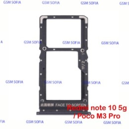 Bandeja sim para redmi note 10 5G / Poco M3 Pro - Negro