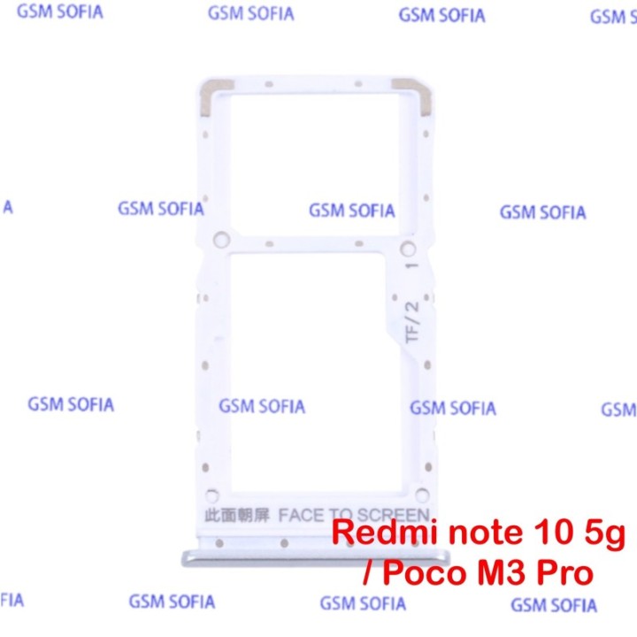 Bandeja sim para redmi note 10 5G / Poco M3 Pro - Plata