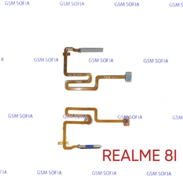 Flex Lector de huella + Power Para Realme 8i - Plata