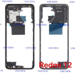 Marco Lateral Externa Para Redmi 12 4G / Redmi 12 5G - Negro