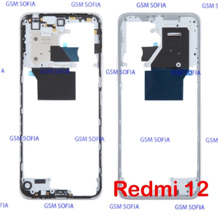 Marco Lateral Externa Para Redmi 12 4G / Redmi 12 5G - Plata