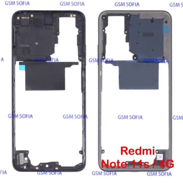 Marco Lateral Externa Para Redmi Note 12s / Redmi Note 11S / Redmi Note 11 4G - Negro