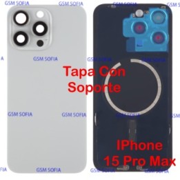 Tapa Trasera con Soporte Calidad Extra Para iPhone 15 Pro Max - Blanco