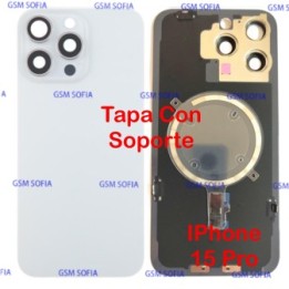 Tapa Trasera con Soporte Calidad Extra Para iPhone 15 Pro - Blanco