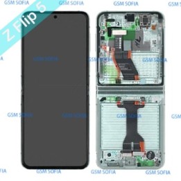 Pantalla completa original con marco para Samsung Galaxy Z Flip 5 5G / F731B - Verde