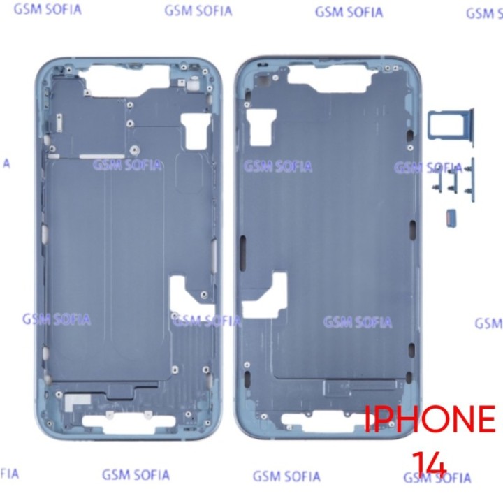 Chasis / Marco Intermedio Para IPhone 14 - Azul