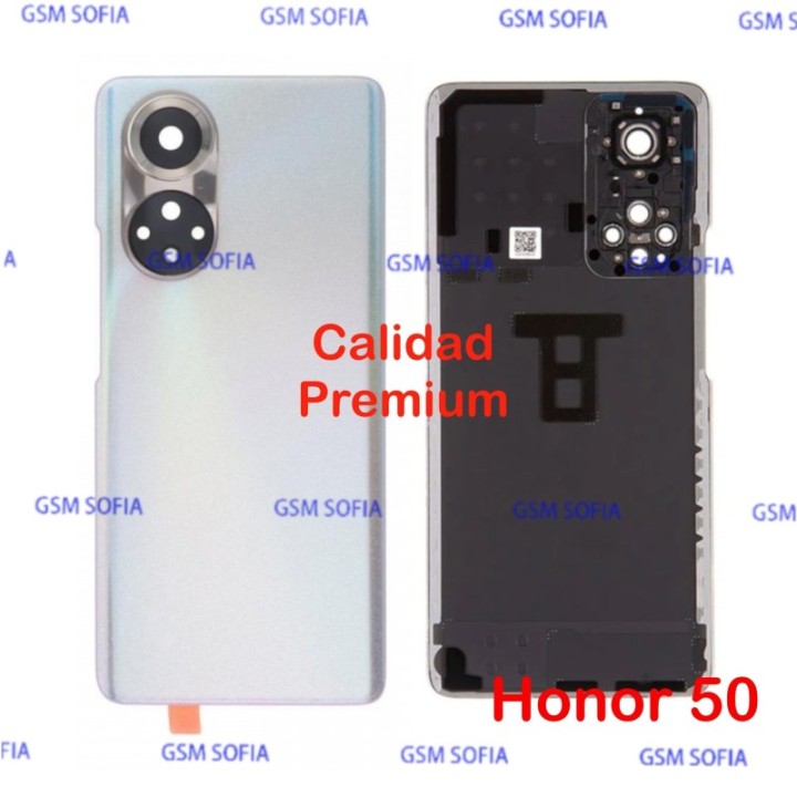 Tapa trasera con Lente CALIDAD PREMIUM para Huawei Honor 50 - Plata