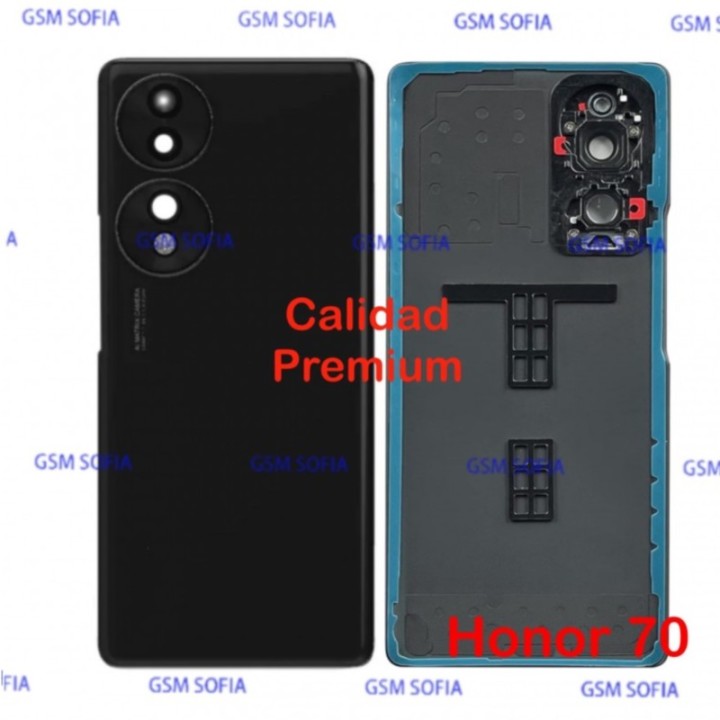 Tapa trasera con Lente CALIDAD PREMIUM para Huawei Honor 70 - Negro