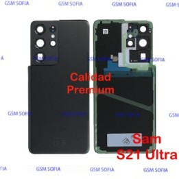 Tapa trasera con Lente Calidad Premium Para Samsung Galaxy S21 Ultra / G998 - Negro