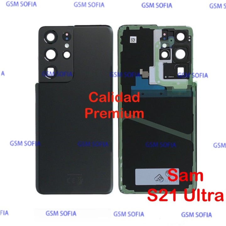 Tapa trasera con Lente Calidad Premium Para Samsung Galaxy S21 Ultra / G998 - Negro