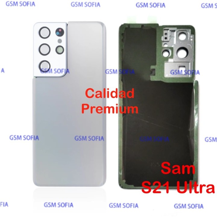 Tapa trasera con Lente Calidad Premium Para Samsung Galaxy S21 Ultra / G998 - Plata