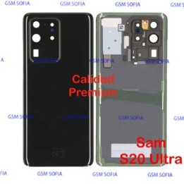 Tapa trasera con Lente Calidad Premium Para Samsung Galaxy S20 Ultra / G988 - Negro