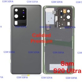 Tapa trasera con Lente Calidad Premium Para Samsung Galaxy S20 Ultra / G988 - Gris
