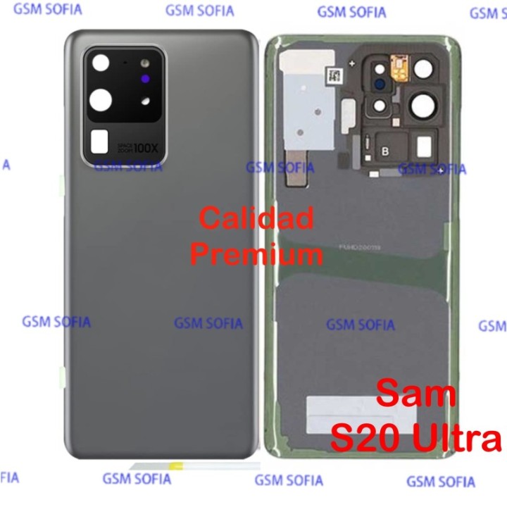 Tapa trasera con Lente Calidad Premium Para Samsung Galaxy S20 Ultra / G988 - Gris