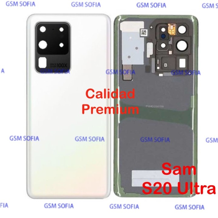 Tapa trasera con Lente Calidad Premium Para Samsung Galaxy S20 Ultra / G988 - Blanco