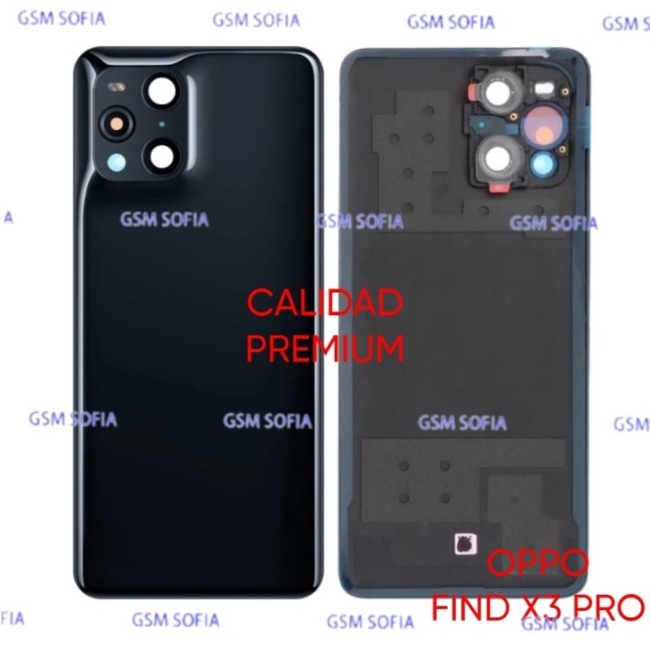 Tapa Trasera Con lente Calidad Premium Para Oppo Find X3 Pro - Negro