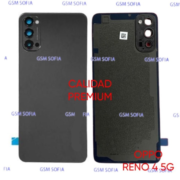 Tapa Trasera Con lente Calidad Premium Para Oppo Reno 4 5G - Negro