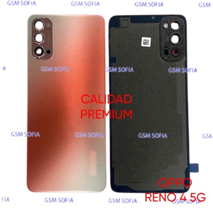Tapa Trasera Con lente Calidad Premium Para Oppo Reno 4 5G - Rojo