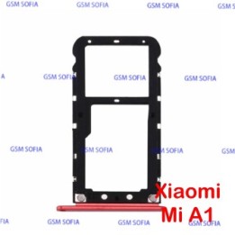 Bandeja SIM Para Xiaomi Mi A1 / Mi 5x - Rojo